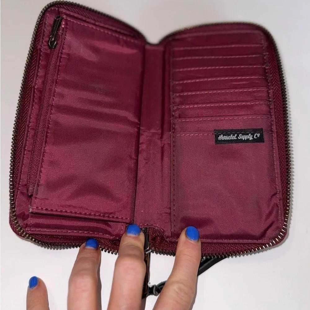 Herschel Supply Company  zip around maroon wallet